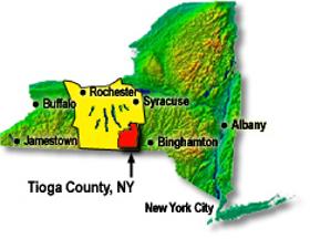 Map of Tioga County, NY